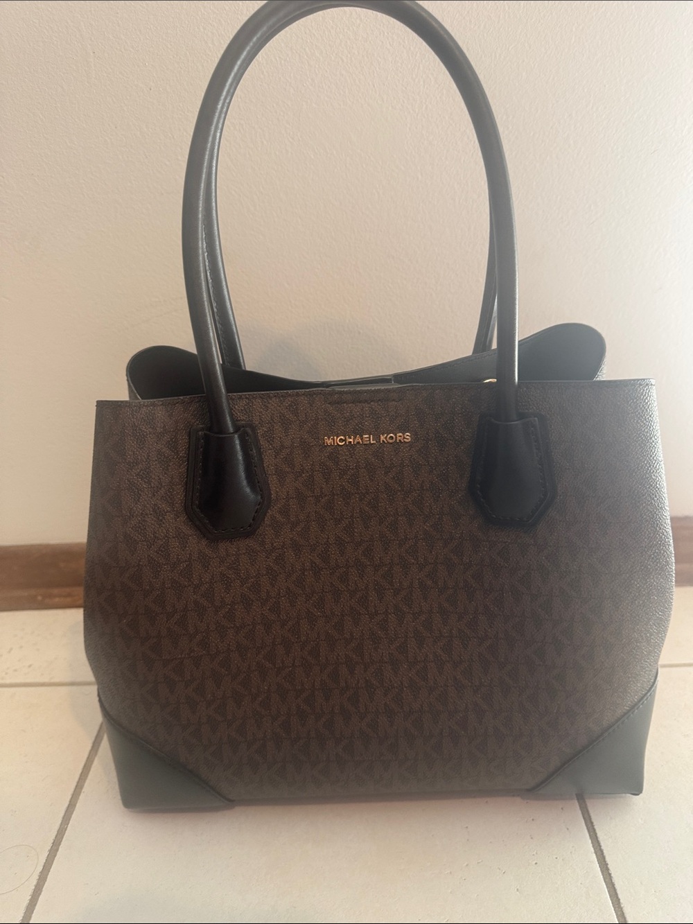 Michael Kors Brown and Black Logo Tote